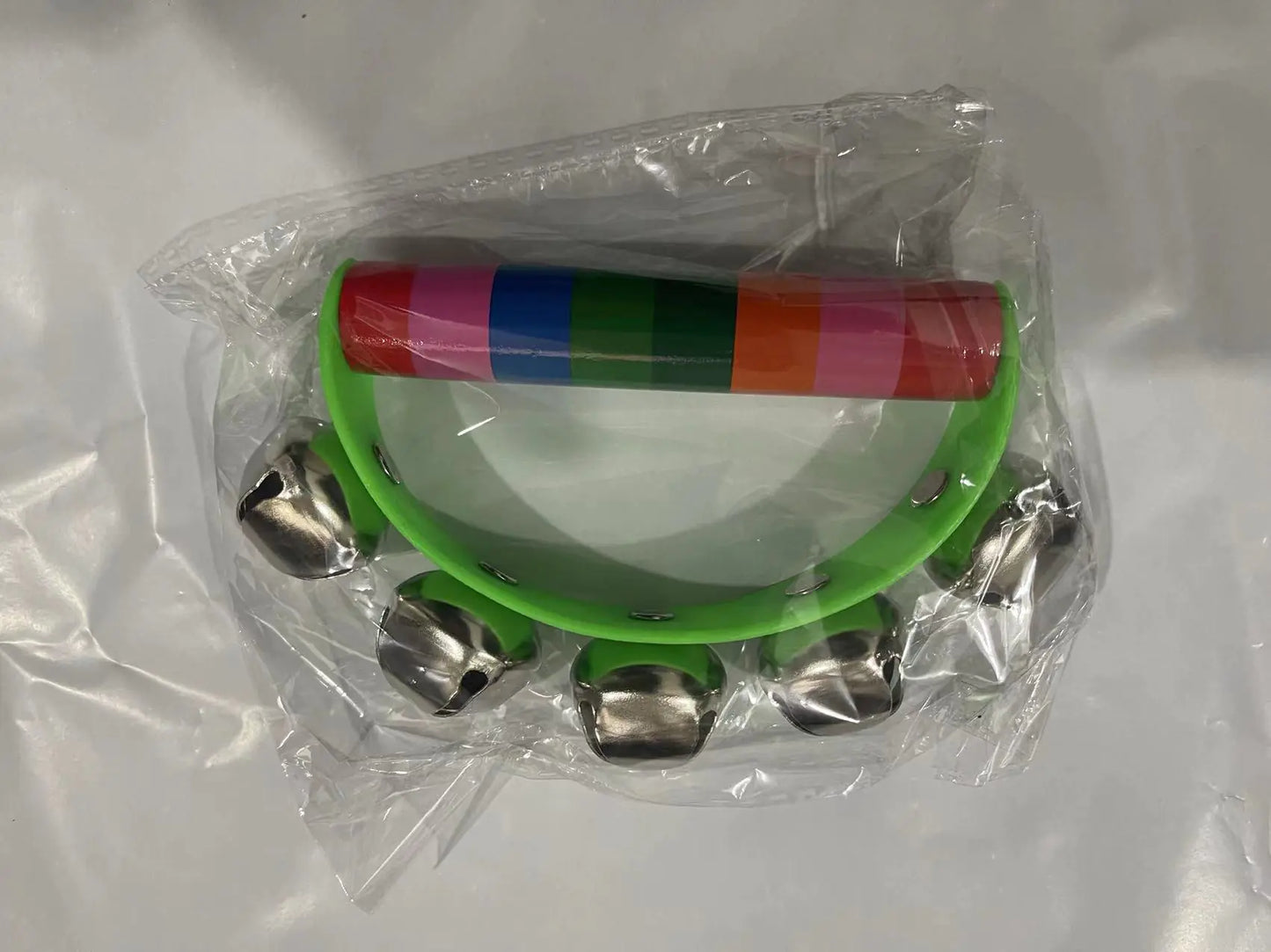 Wooden Five-Bell Half-Round Hand Rattle