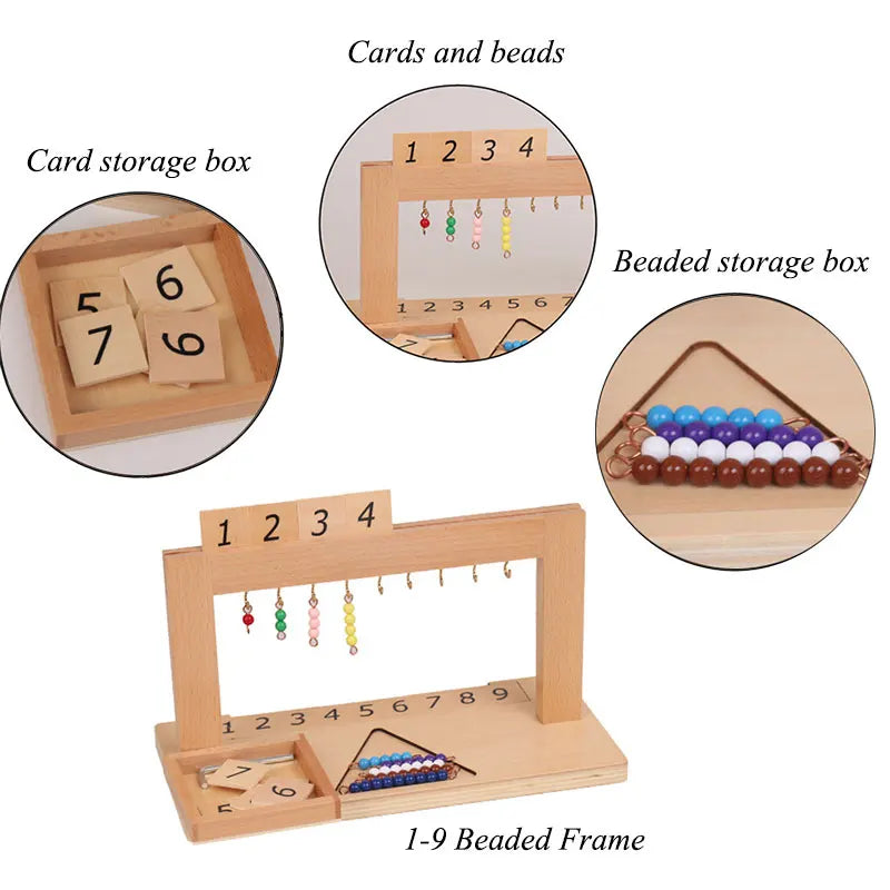 Montessori Numbers 1-9 Beaded Frame