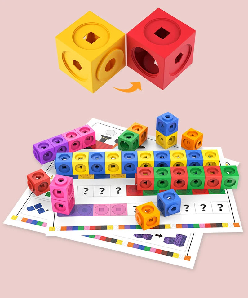 Rainbow Link Cubes Stacking Game