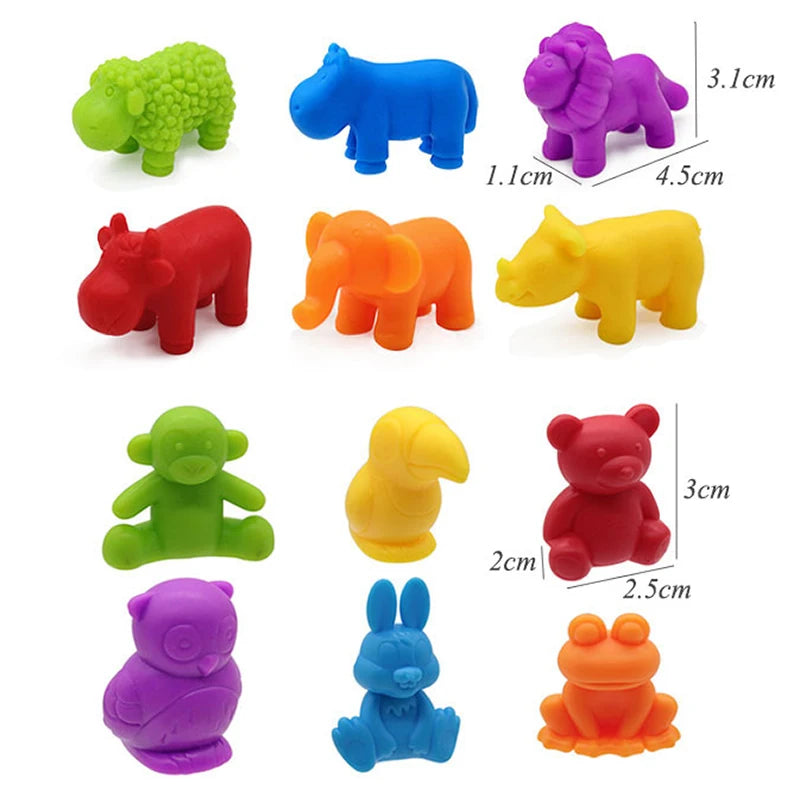 Montessori Colorful Counting Animals