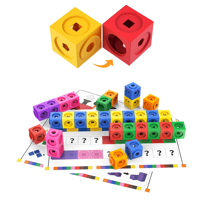 Rainbow Link Cubes Stacking Game