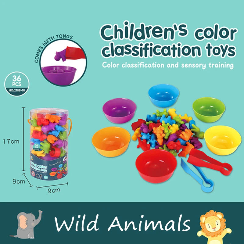 Montessori Colorful Counting Animals