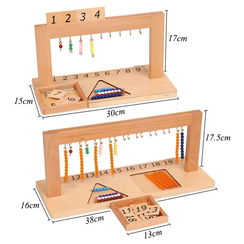 Montessori Numbers 1-9 Beaded Frame