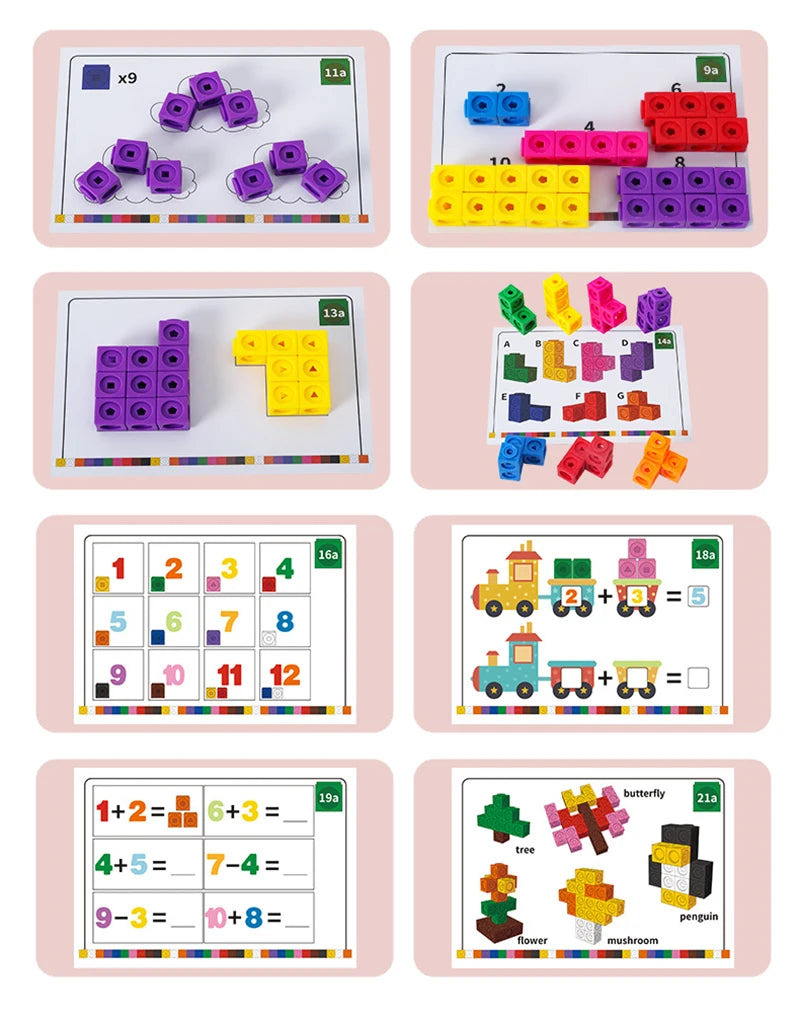 Rainbow Link Cubes Stacking Game