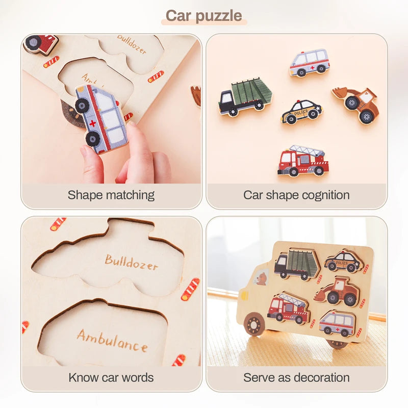 Car & Farm Animal 3D Wooden Puzzle