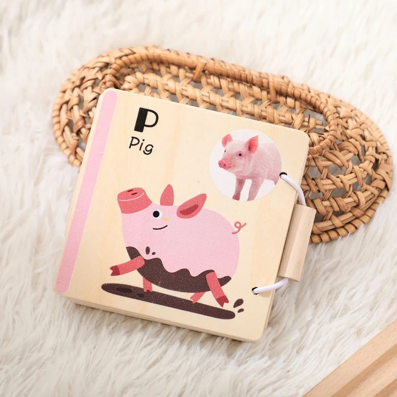 Learning Wooden Animals Book