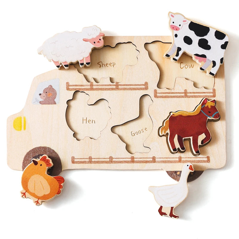 Car & Farm Animal 3D Wooden Puzzle