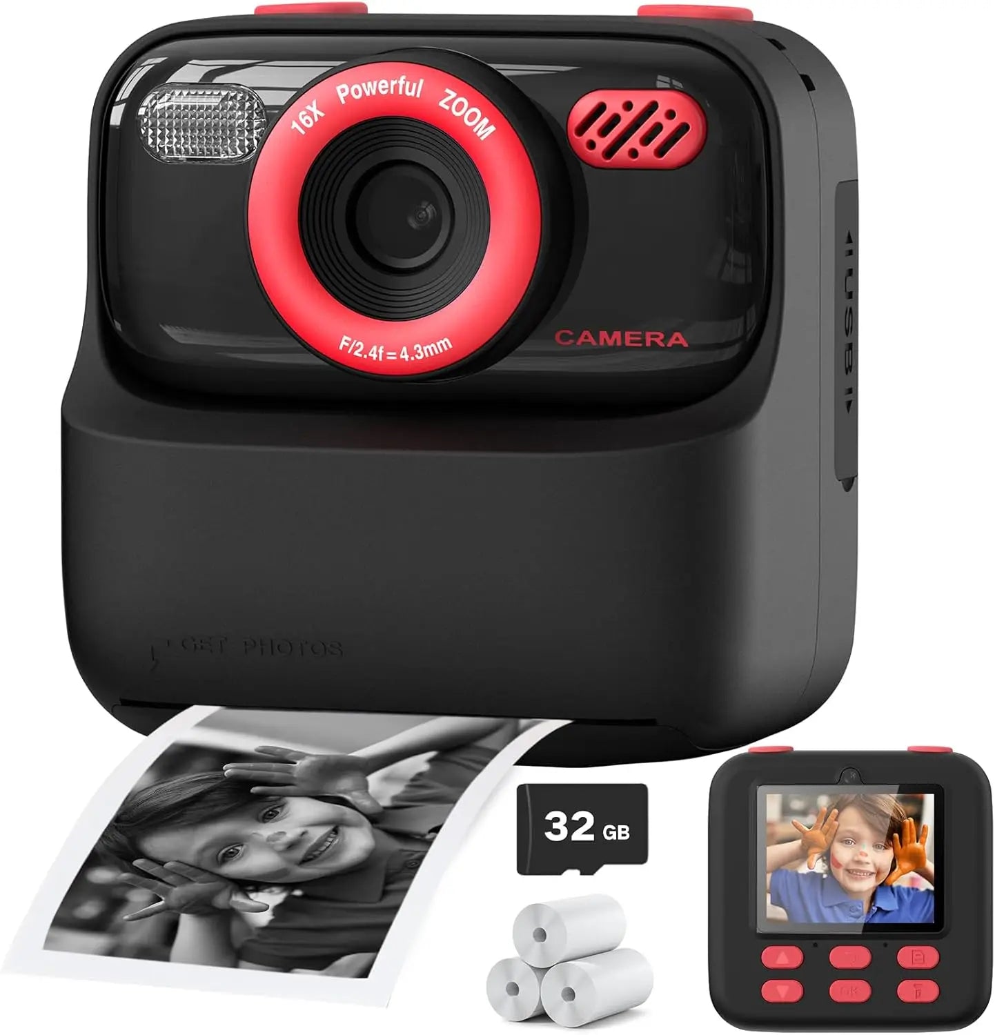 AMORUS Kids Camera 1080P HD Dual Lens