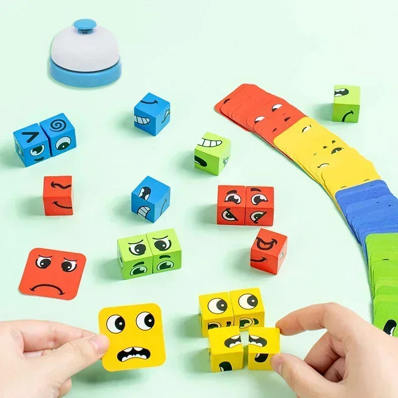 Children's Face Changing Expressions Building Blocks