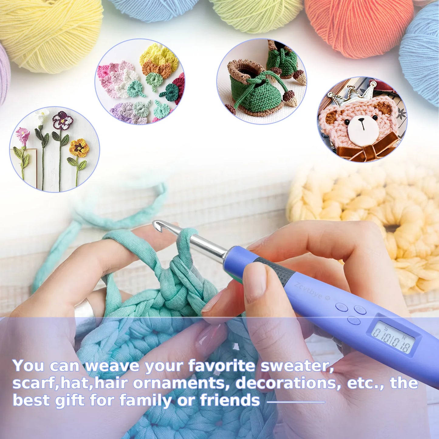 Electric LED Crochet Hook Set