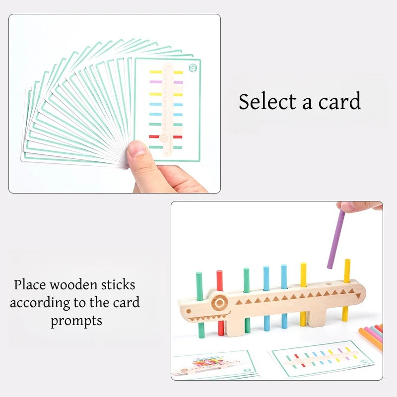 Wooden Color Cognition Stick Balance Games
