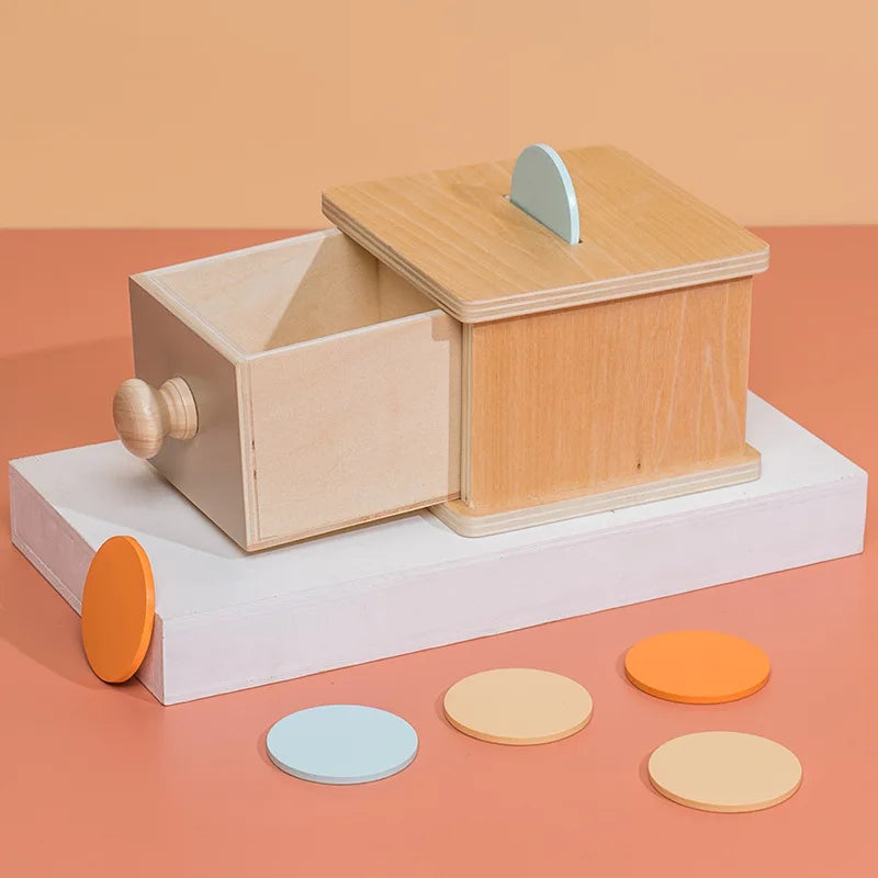 Montessori Macaroon Color Spinning Coin Box