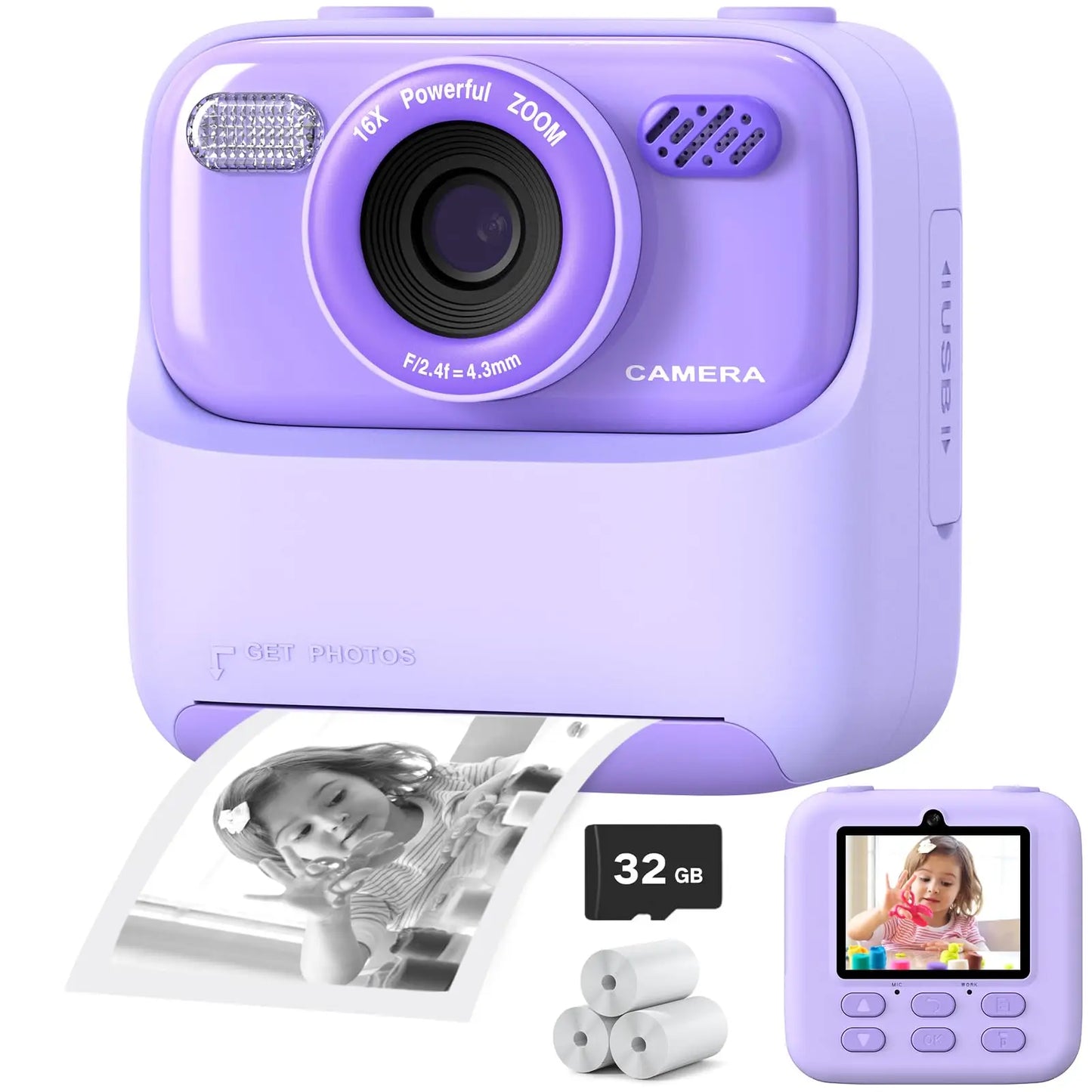 AMORUS Kids Camera 1080P HD Dual Lens