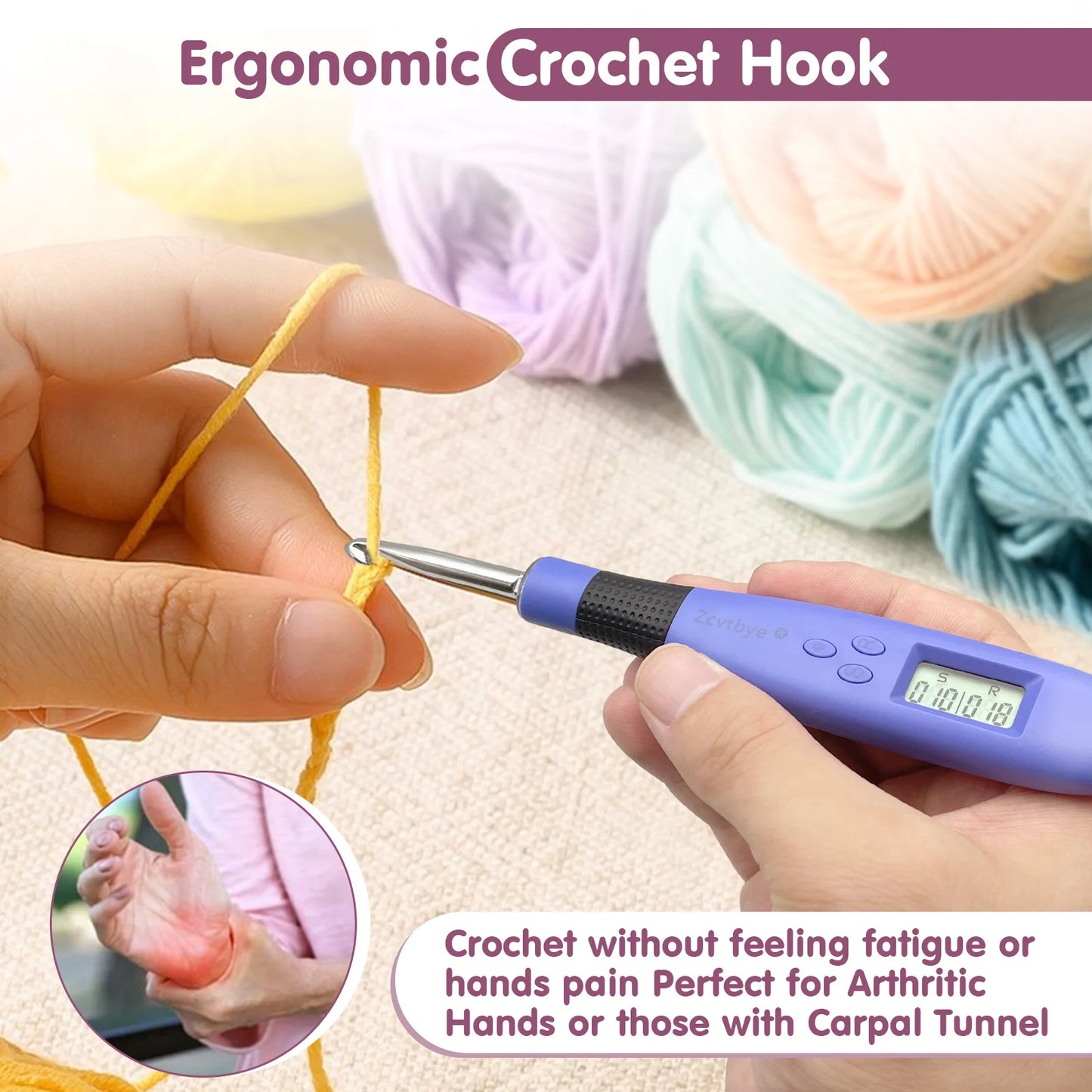 Electric LED Crochet Hook Set