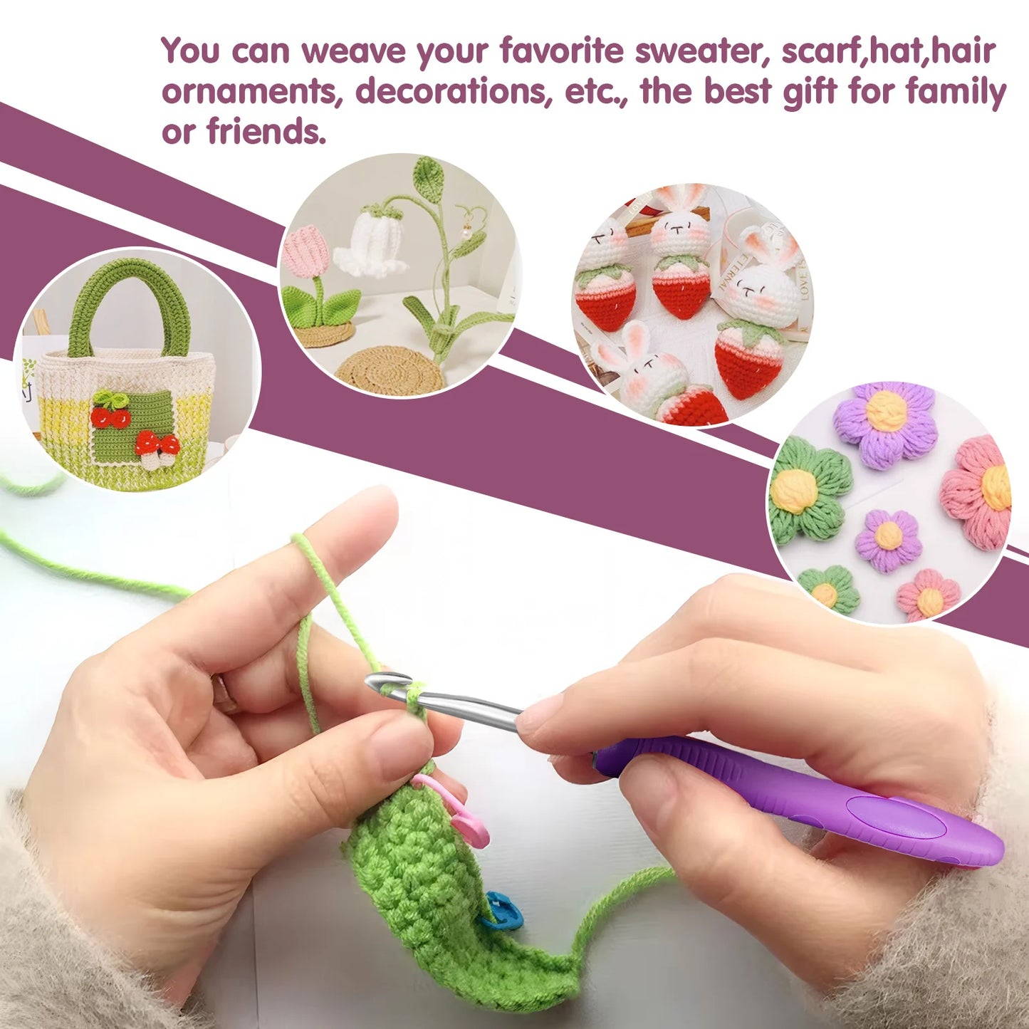 Electric LED Crochet Hook Set