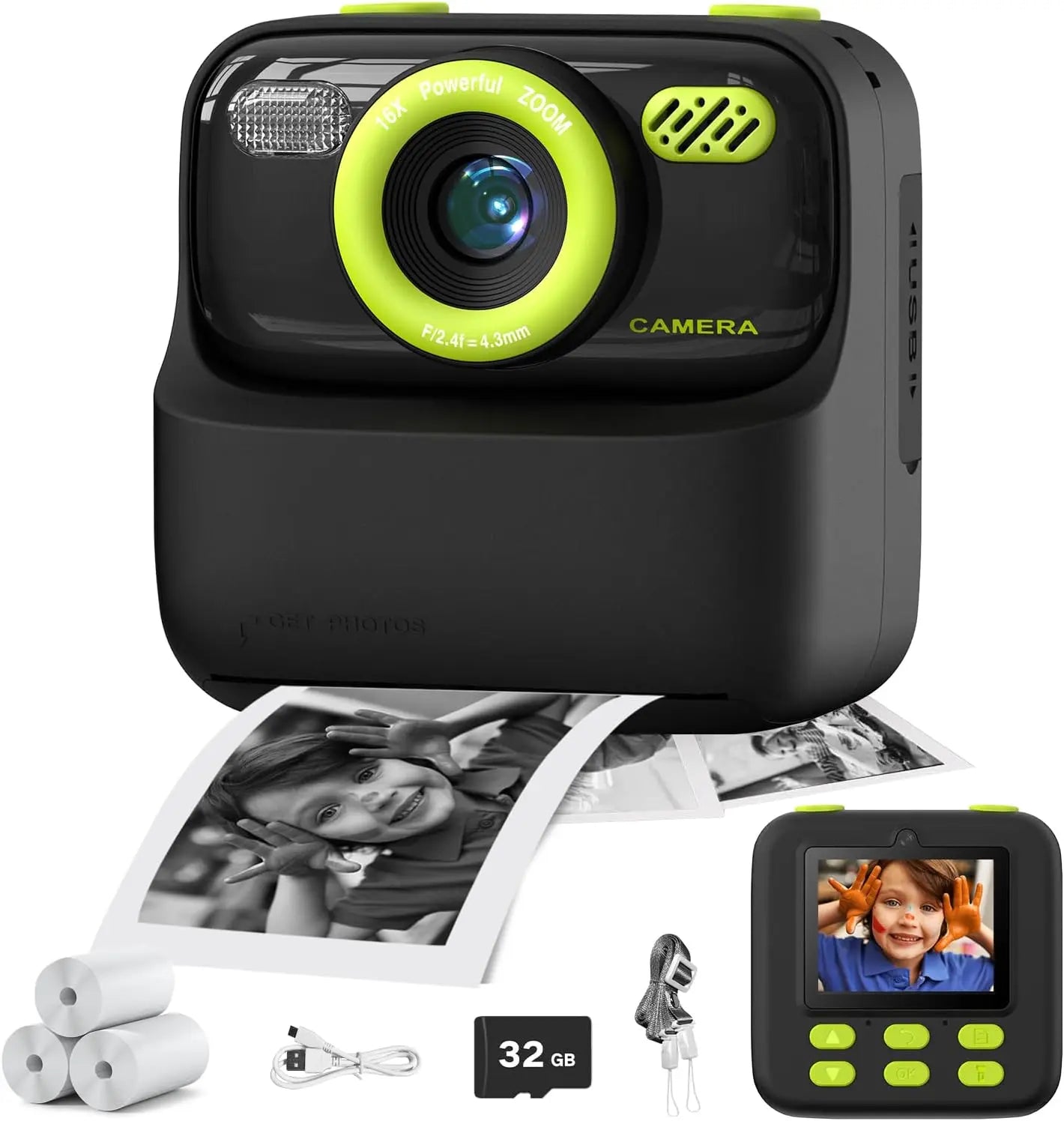 AMORUS Kids Camera 1080P HD Dual Lens