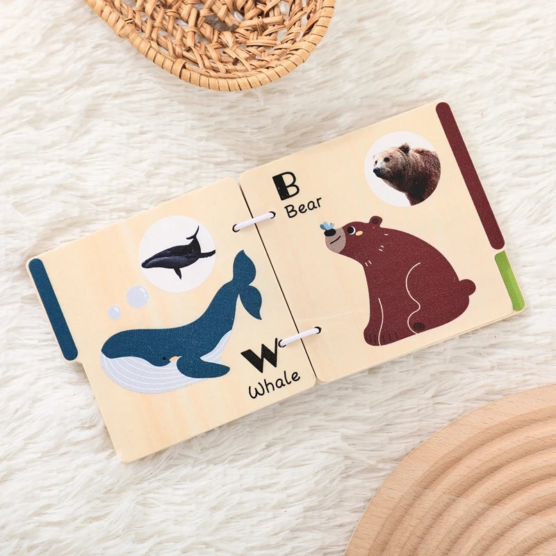 Learning Wooden Animals Book