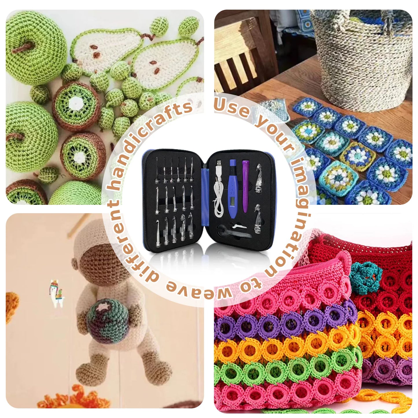 Electric LED Crochet Hook Set