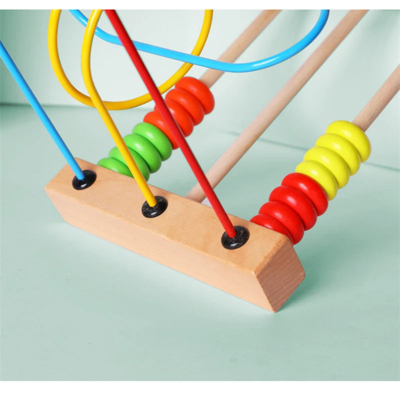 Wooden Roller Coaster Bead Maze
