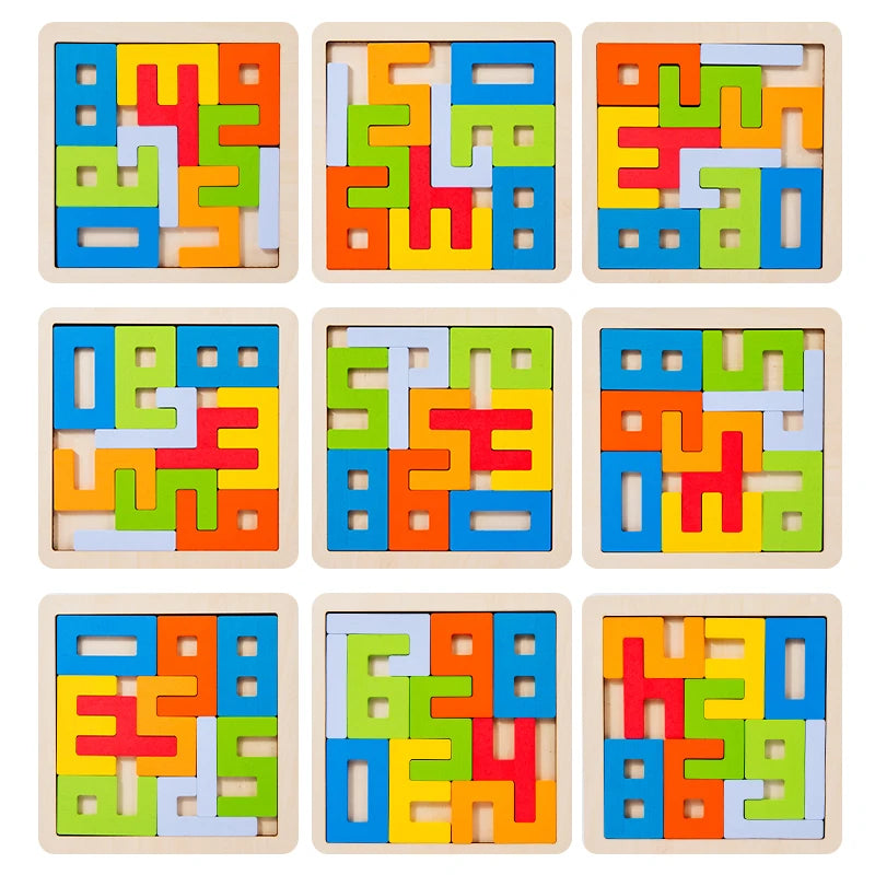 Wooden Tangram Math Board
