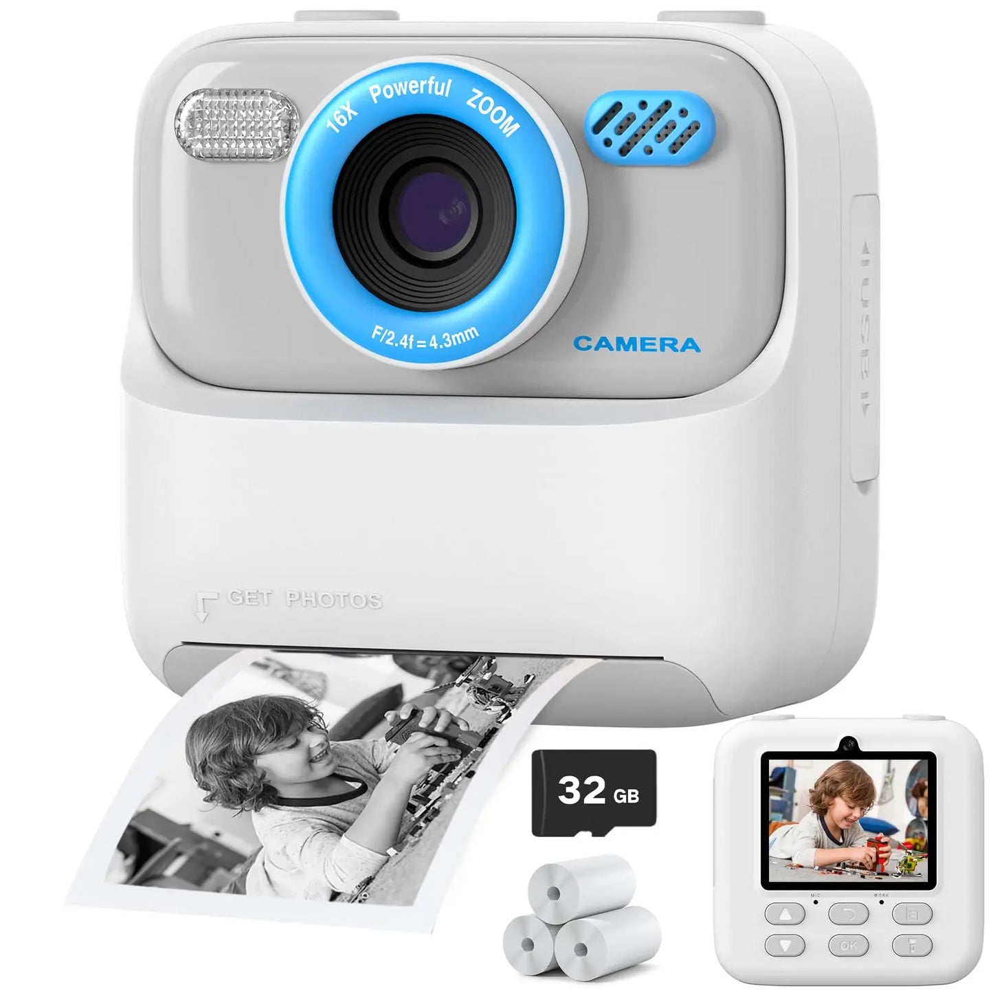 AMORUS Kids Camera 1080P HD Dual Lens