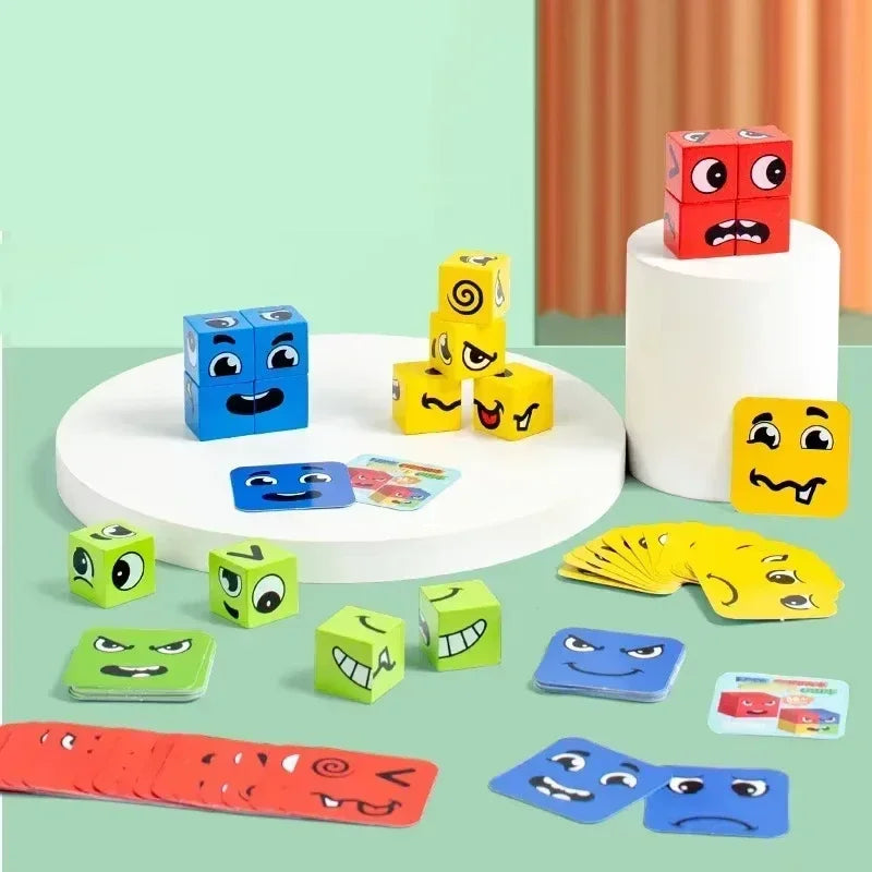 Children's Face Changing Expressions Building Blocks