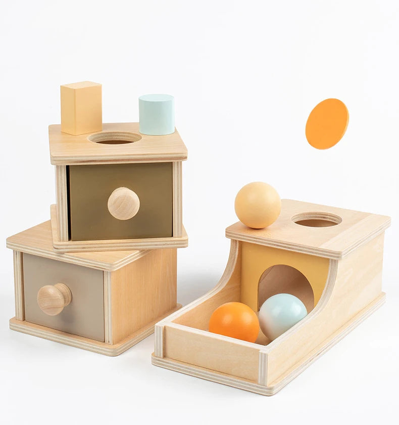 Montessori Macaroon Color Spinning Coin Box