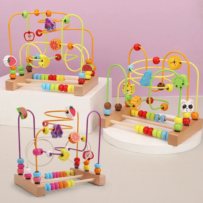 Wooden Roller Coaster Bead Maze