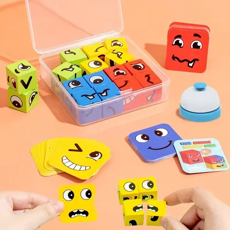 Children's Face Changing Expressions Building Blocks
