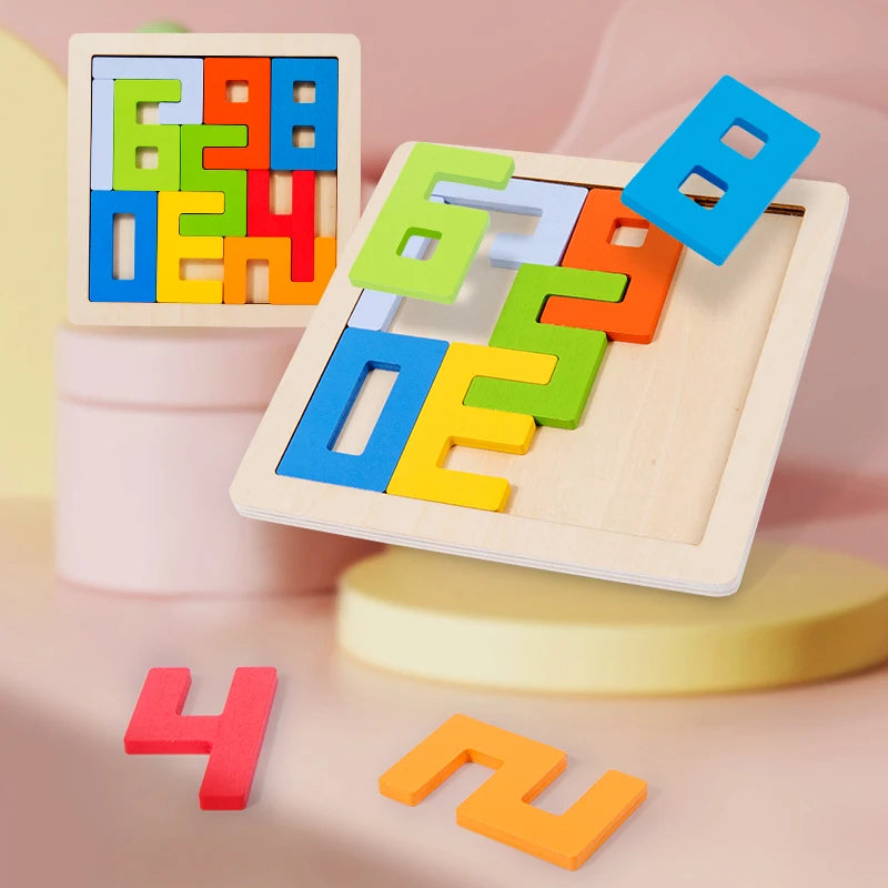 Wooden Tangram Math Board