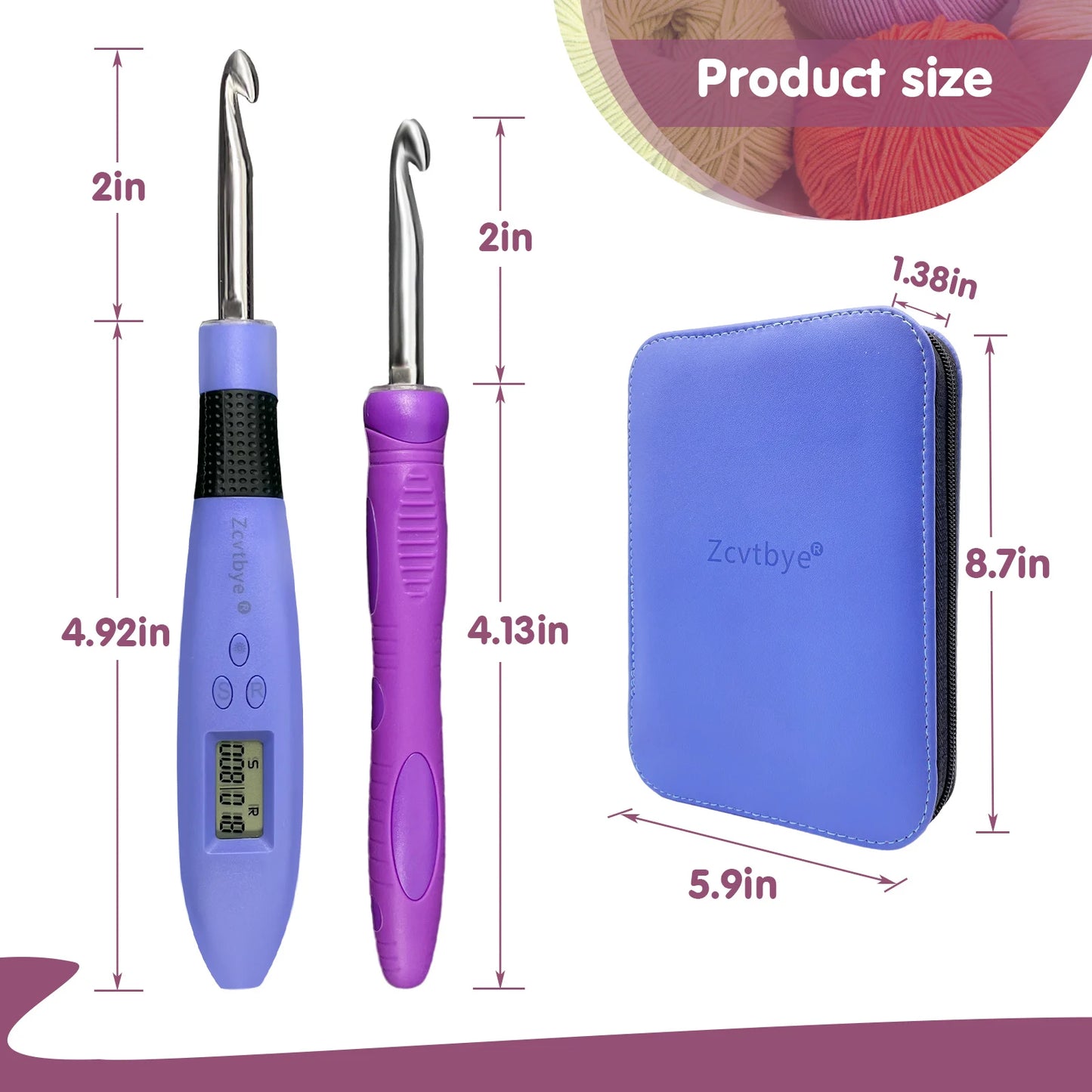 Electric LED Crochet Hook Set