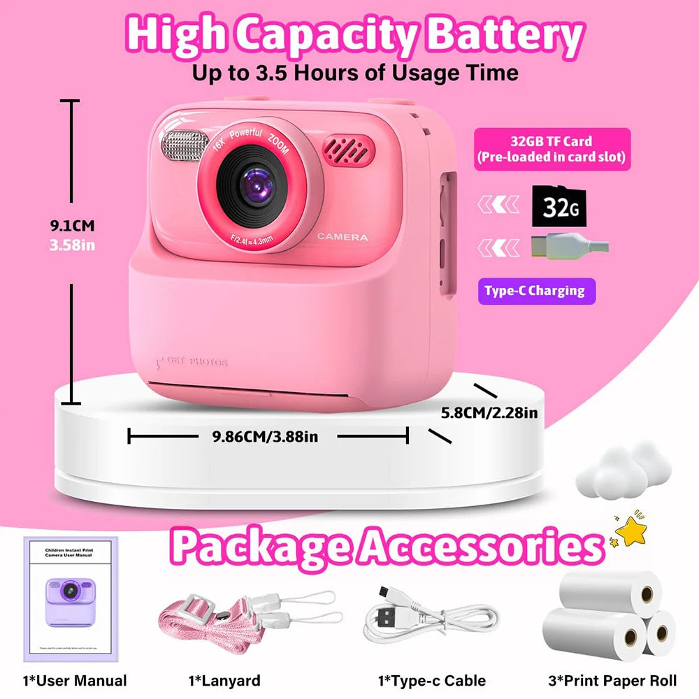AMORUS Kids Camera 1080P HD Dual Lens
