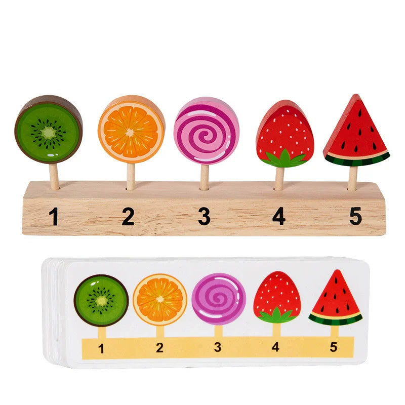 Wooden Fruit Candy Ice Cream Matching Game