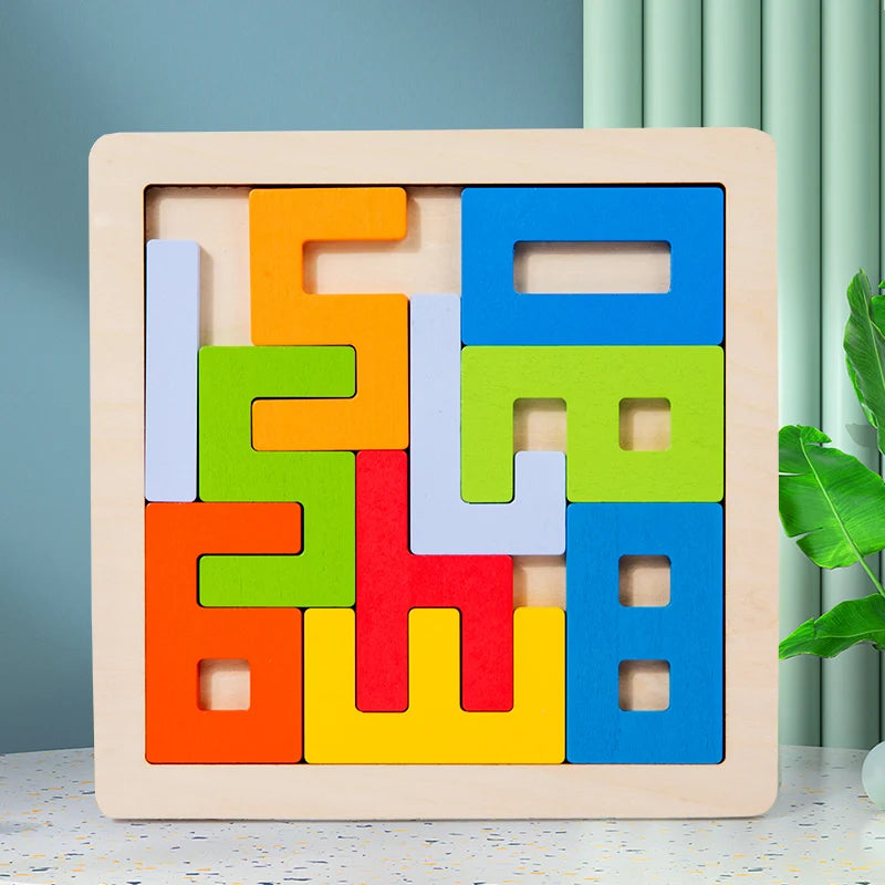 Wooden Tangram Math Board