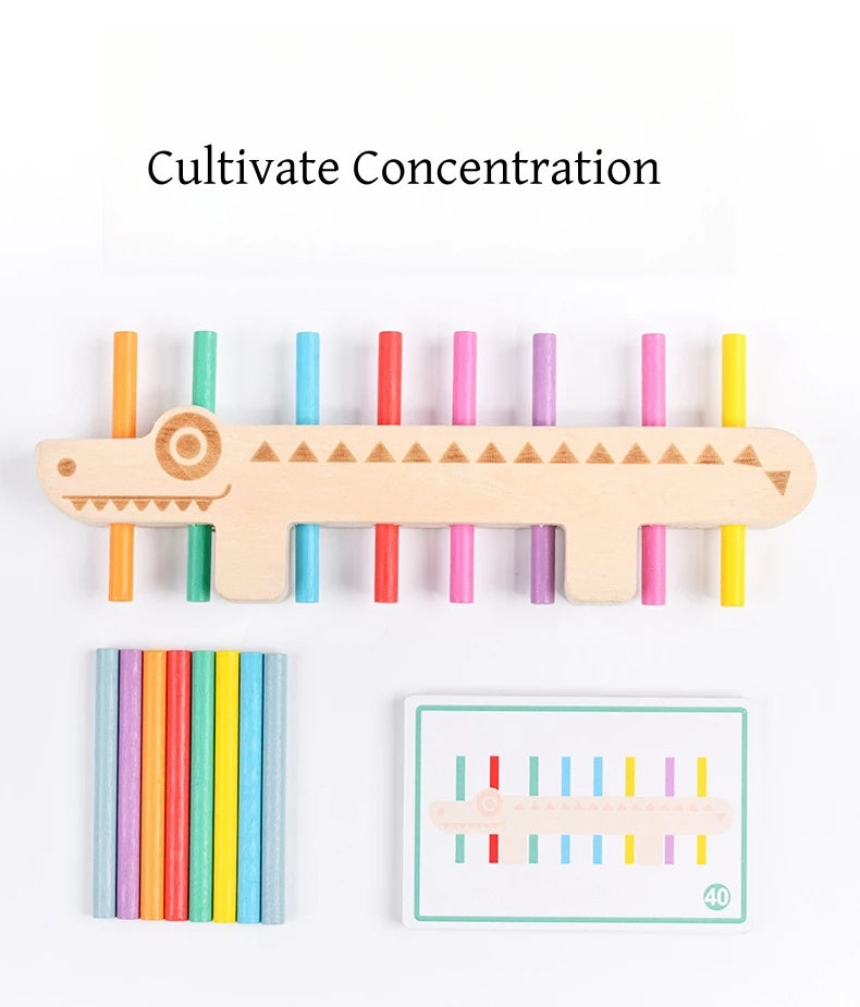 Wooden Color Cognition Stick Balance Games