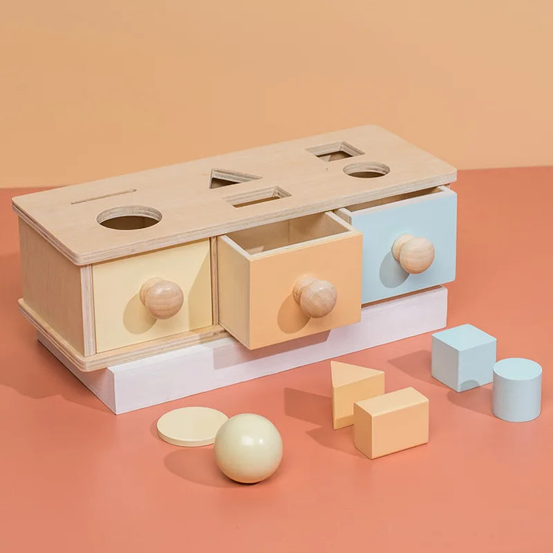 Montessori Macaroon Color Spinning Coin Box