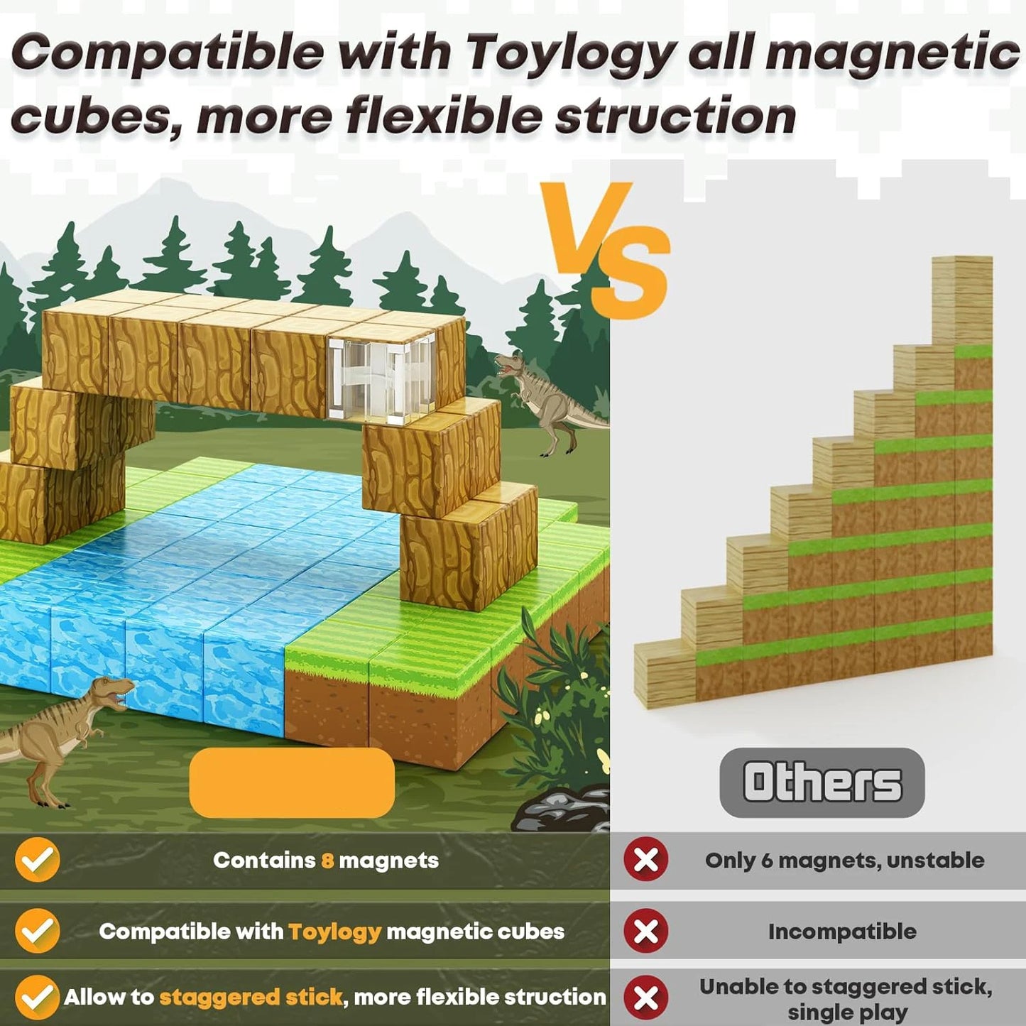 100PCS Magnetic Building Blocks
