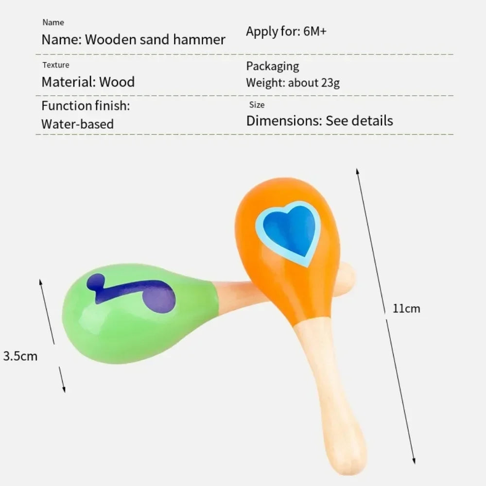 Wooden Baby Sand Hammer
