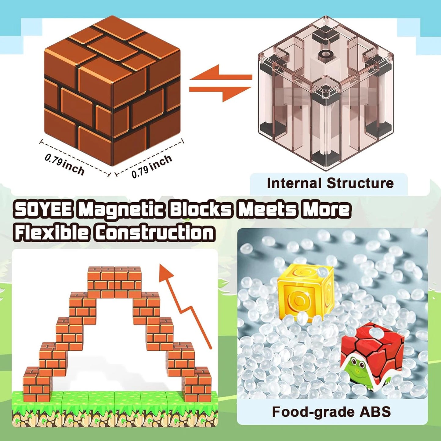 100PCS Magnetic Building Blocks