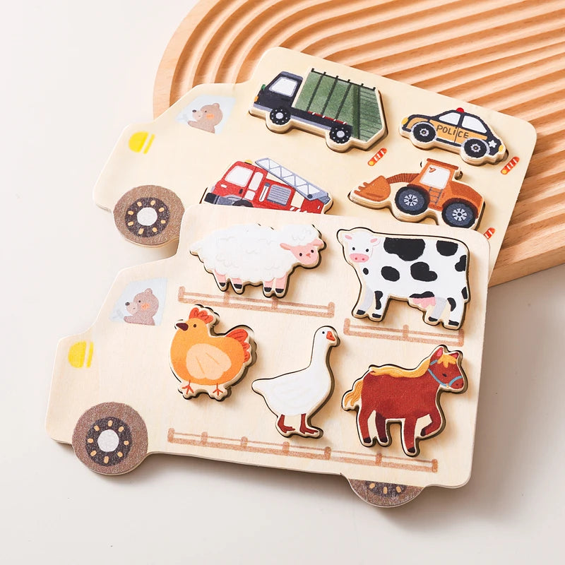 Car & Farm Animal 3D Wooden Puzzle
