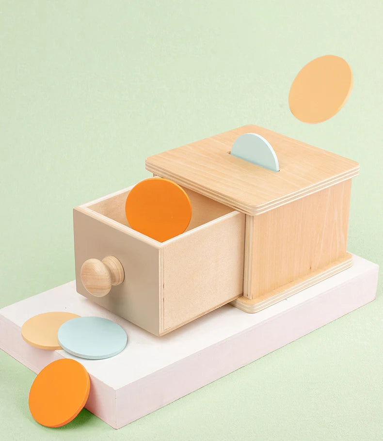 Montessori Macaroon Color Spinning Coin Box