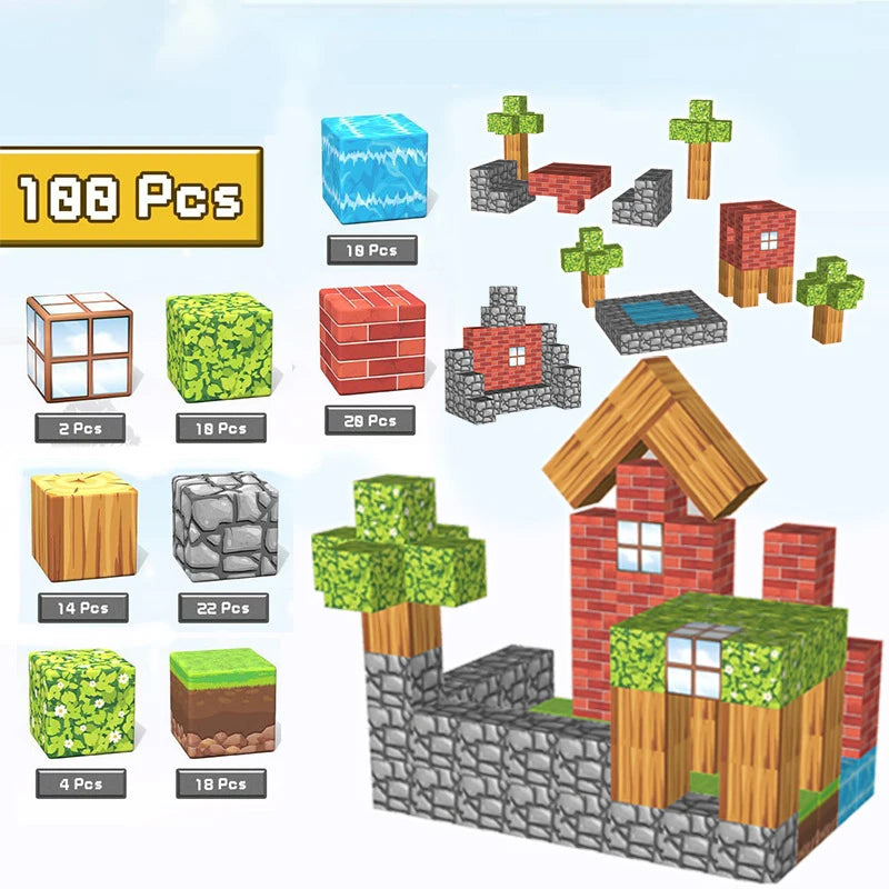 100PCS Magnetic Building Blocks