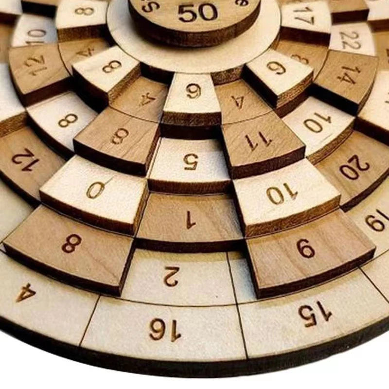 Turntable Wooden Number Puzzle IQ
