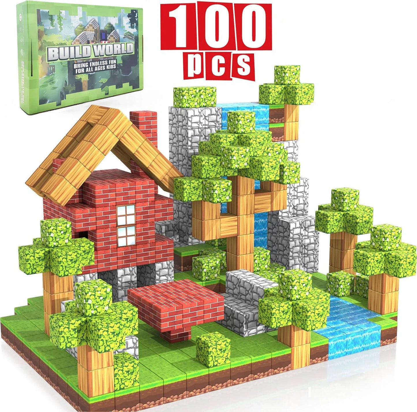 100PCS Magnetic Building Blocks