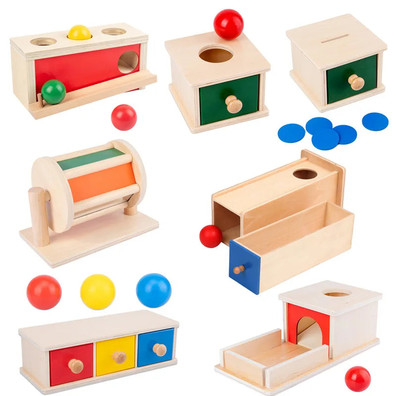Montessori Macaroon Color Spinning Coin Box