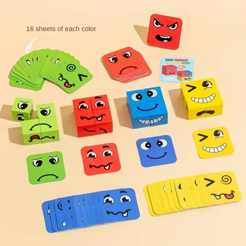 Children's Face Changing Expressions Building Blocks