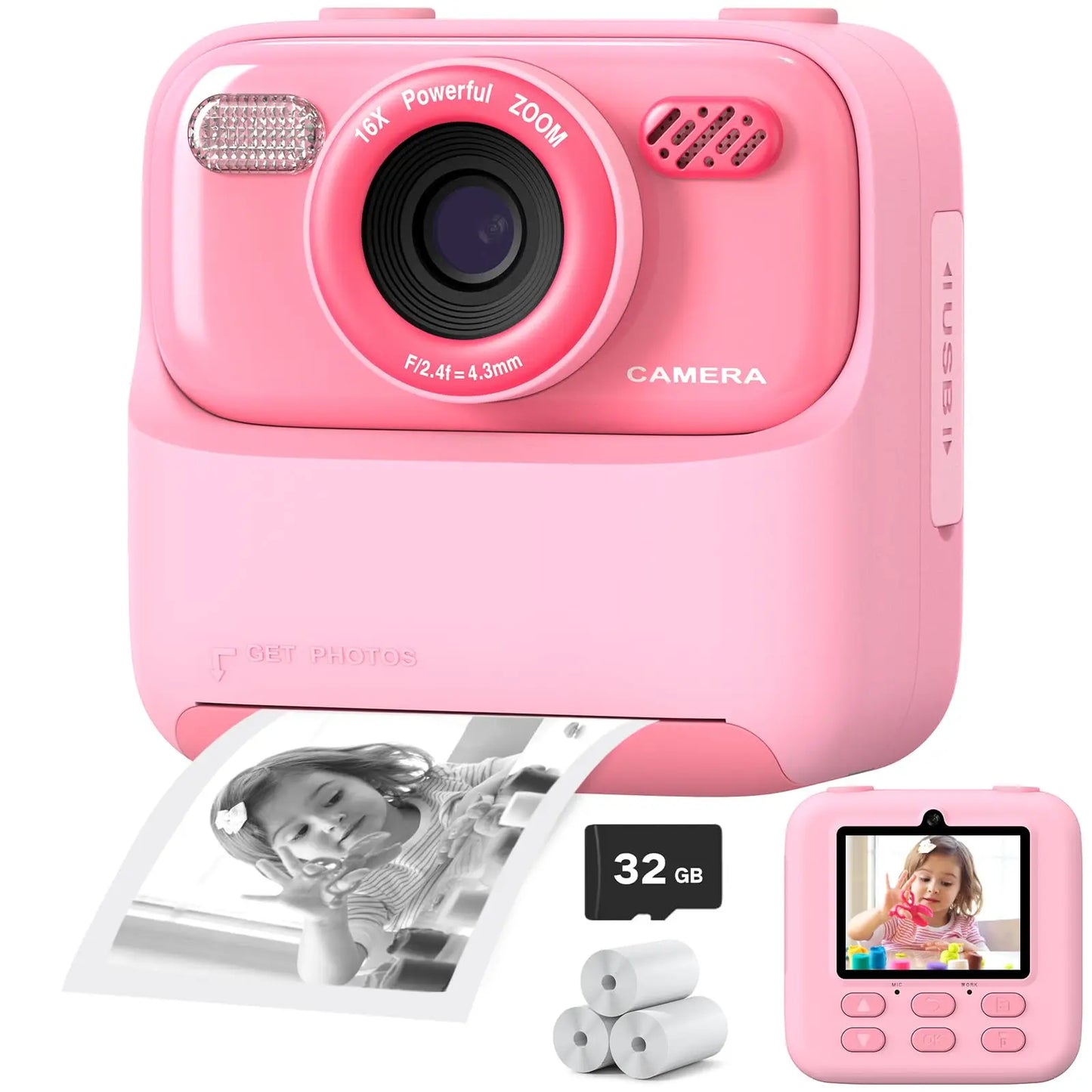 AMORUS Kids Camera 1080P HD Dual Lens