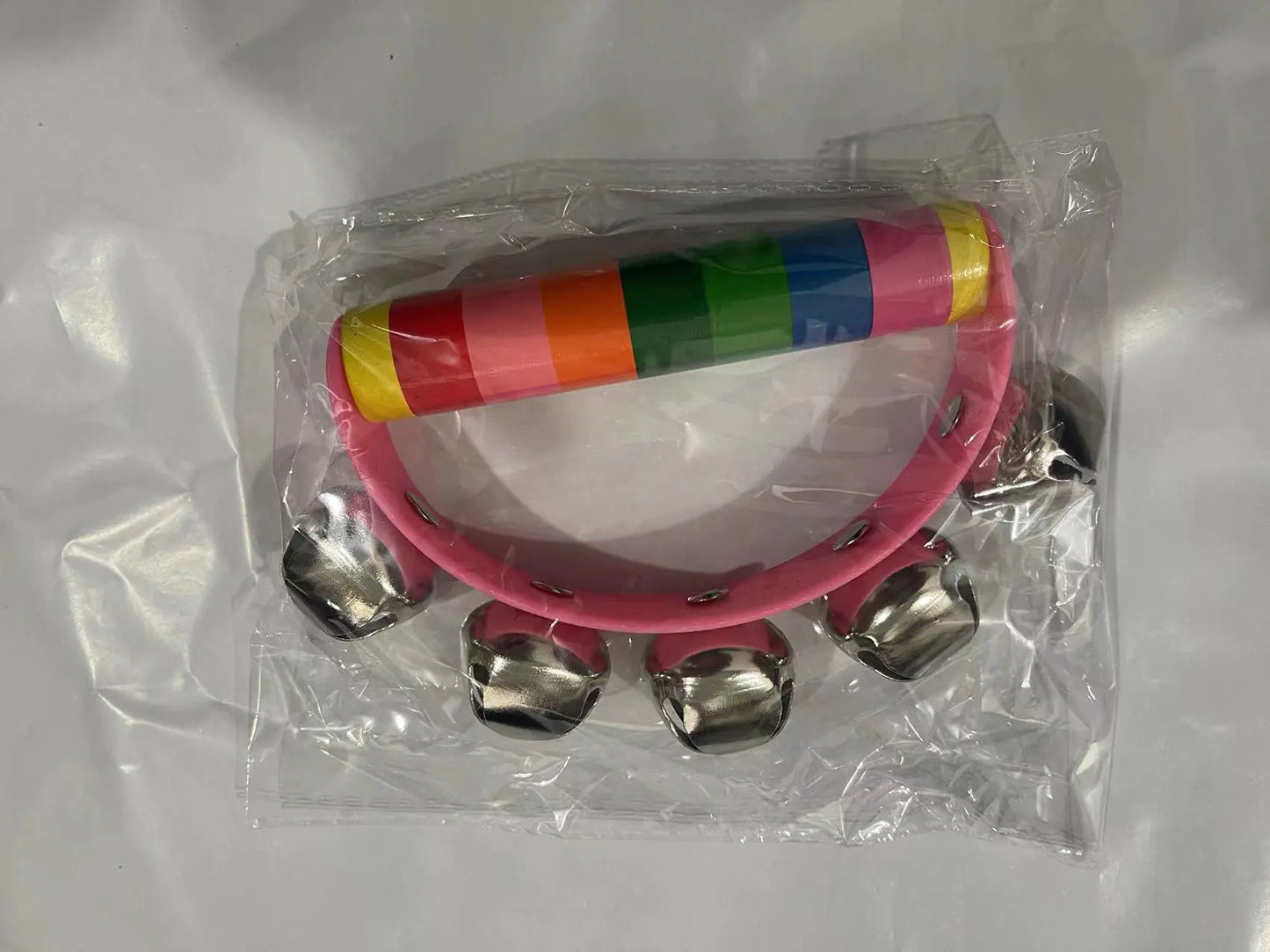 Wooden Five-Bell Half-Round Hand Rattle