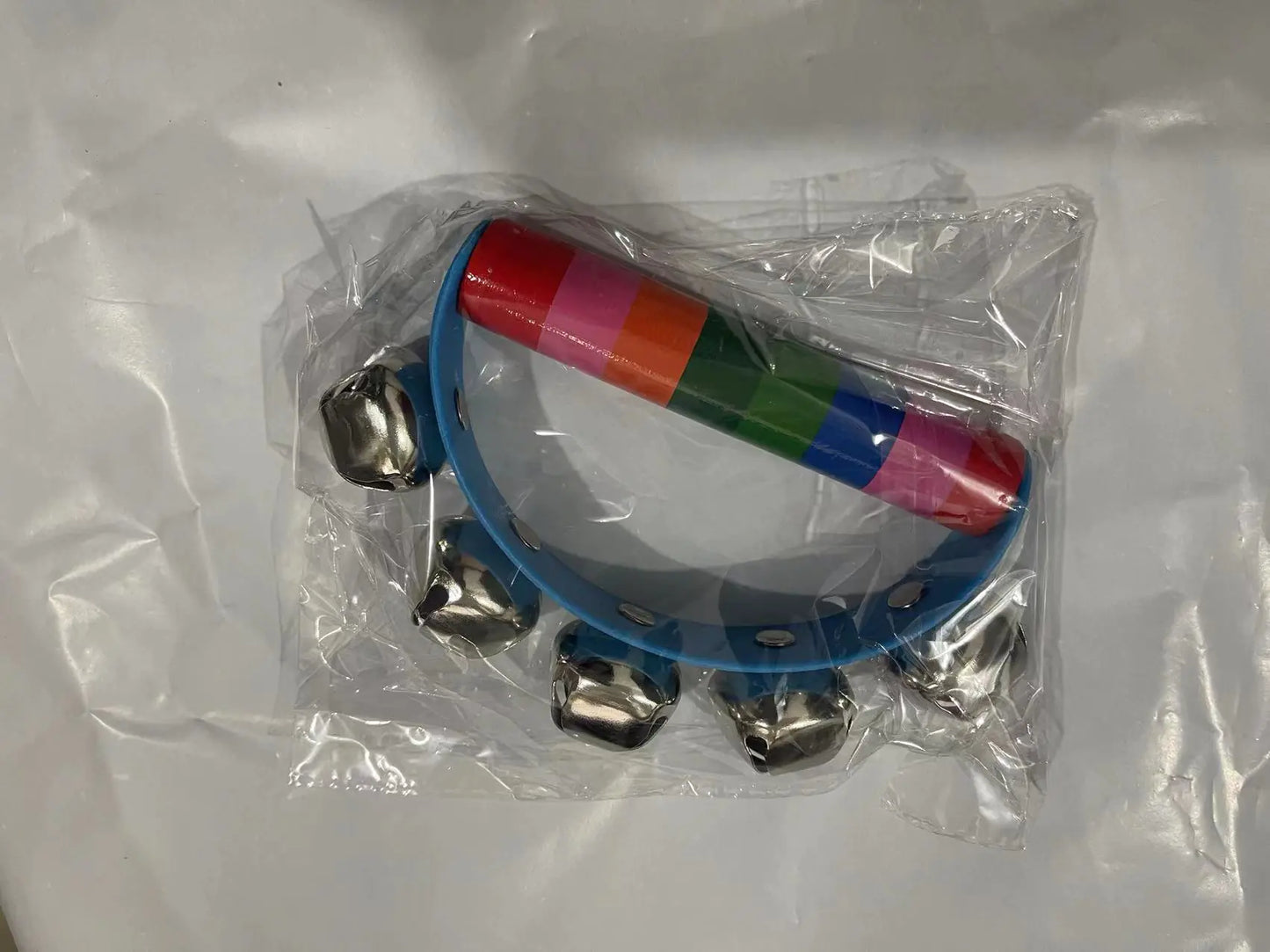 Wooden Five-Bell Half-Round Hand Rattle