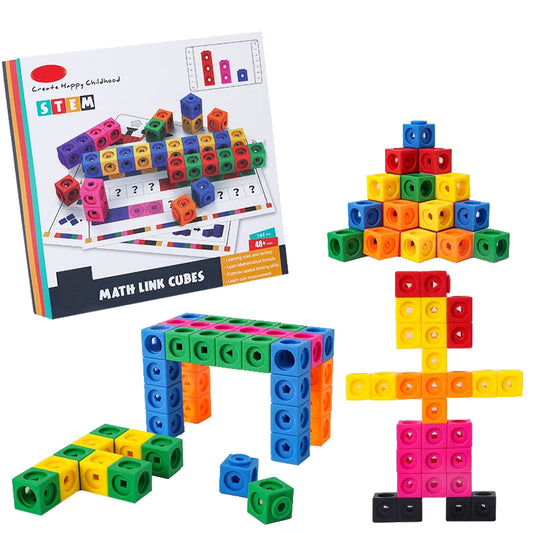 Rainbow Link Cubes Stacking Game